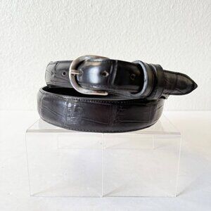 Rod Patrick Mens Western Belt Black Genuine Caiman Leather Size 28